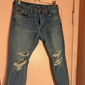 Levi’s 513 distressed pants